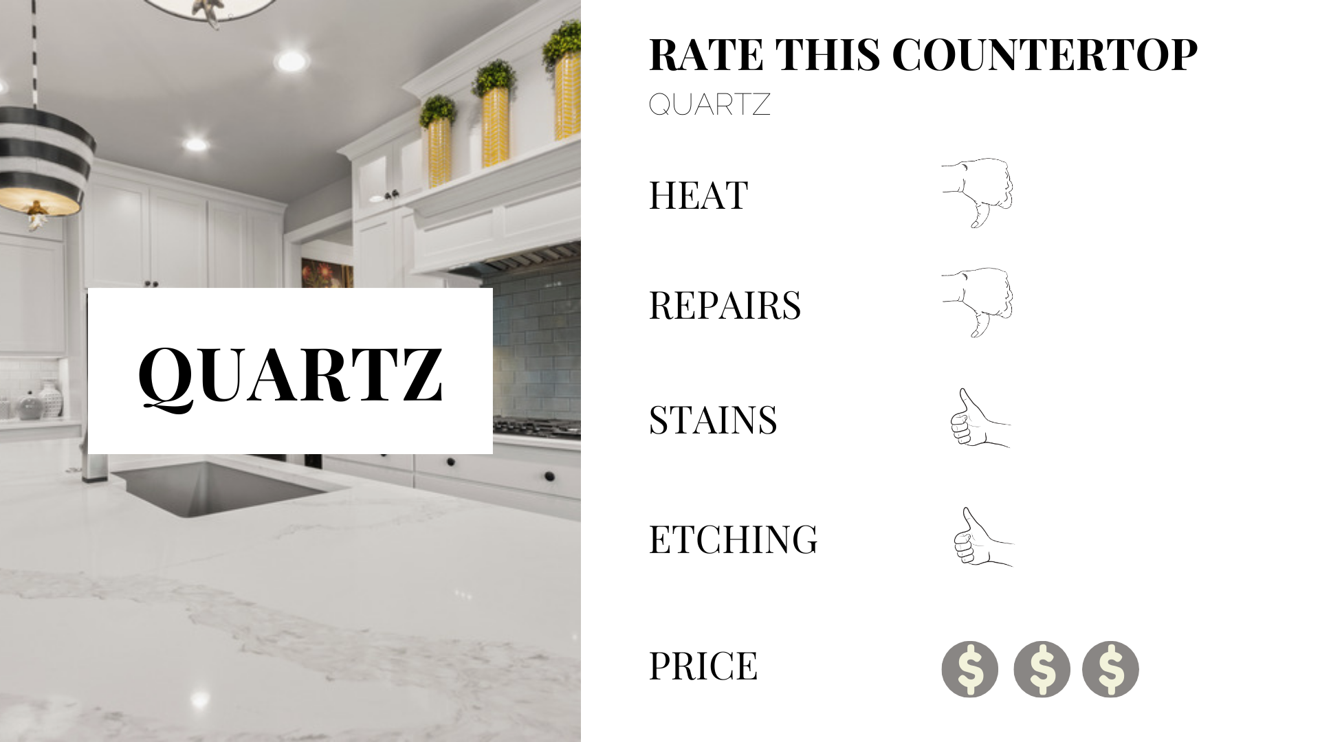 benefits to quartz kitchen counter tops